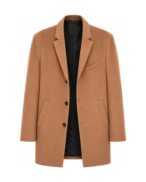 H&M Camel Wool-Blend Overcoat