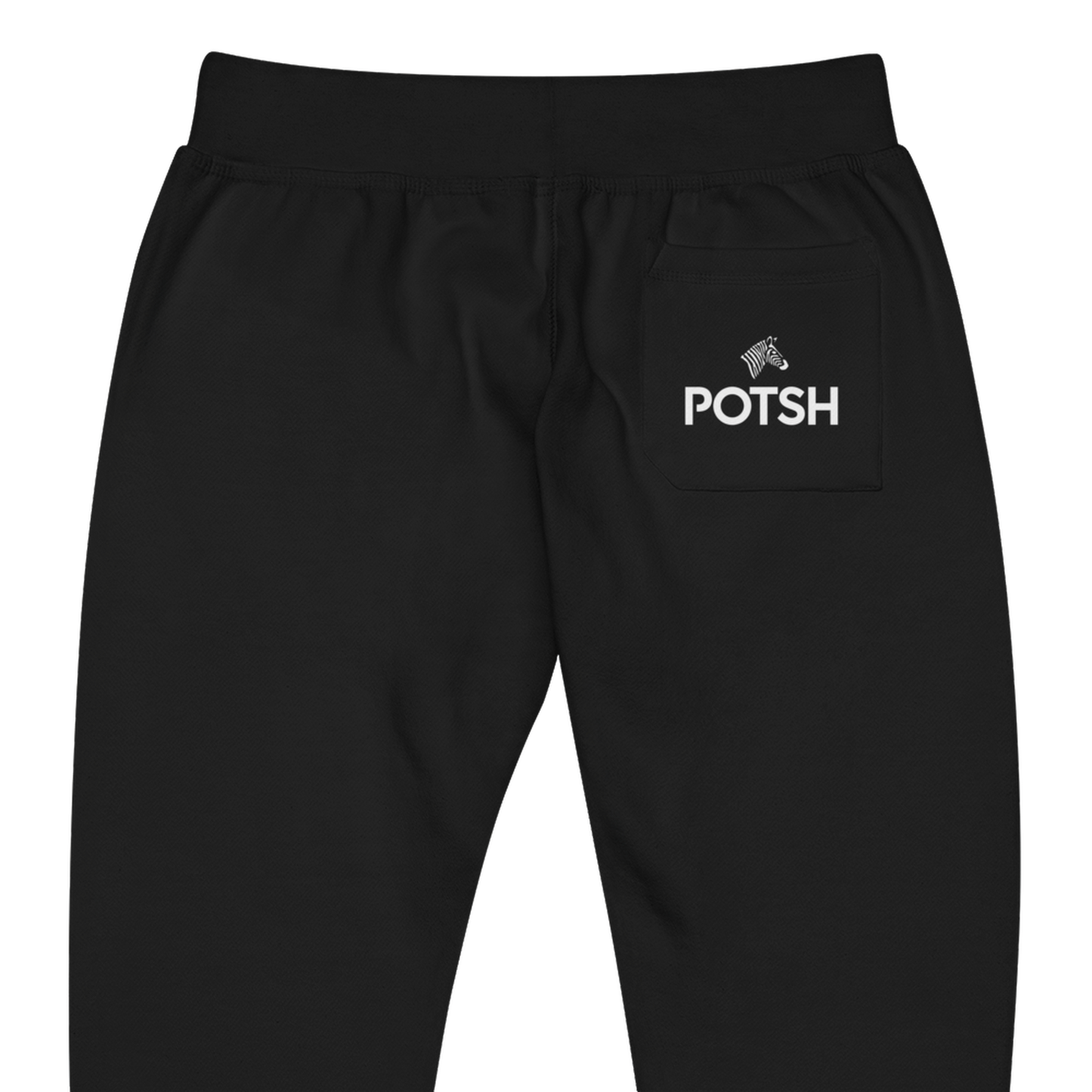 Men's Fleece Sweatpants with POTSH Back Pocket - Black