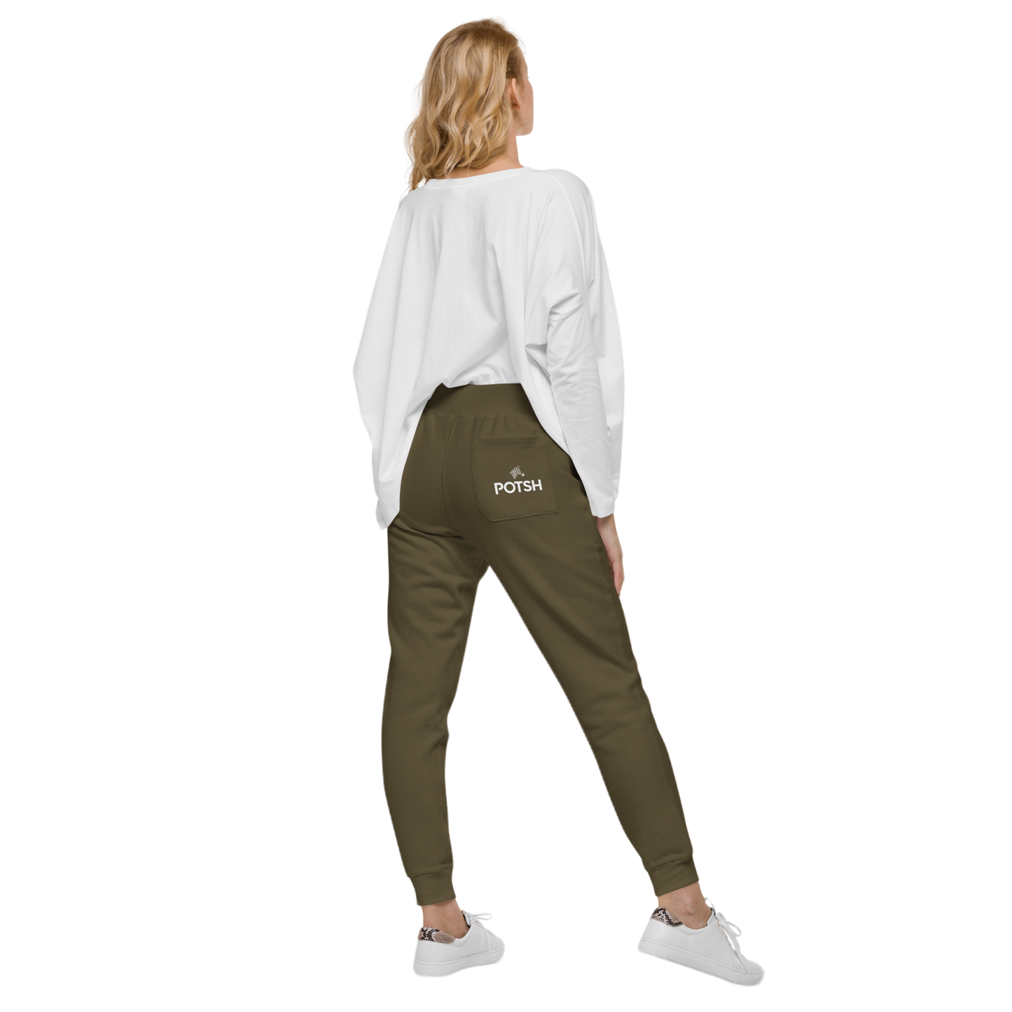 Women's POTSH Logo Military Green Lux Fleece Tracksuit