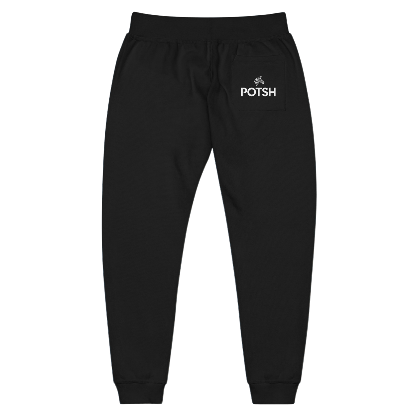 Men's Fleece Sweatpants with POTSH Back Pocket - Black