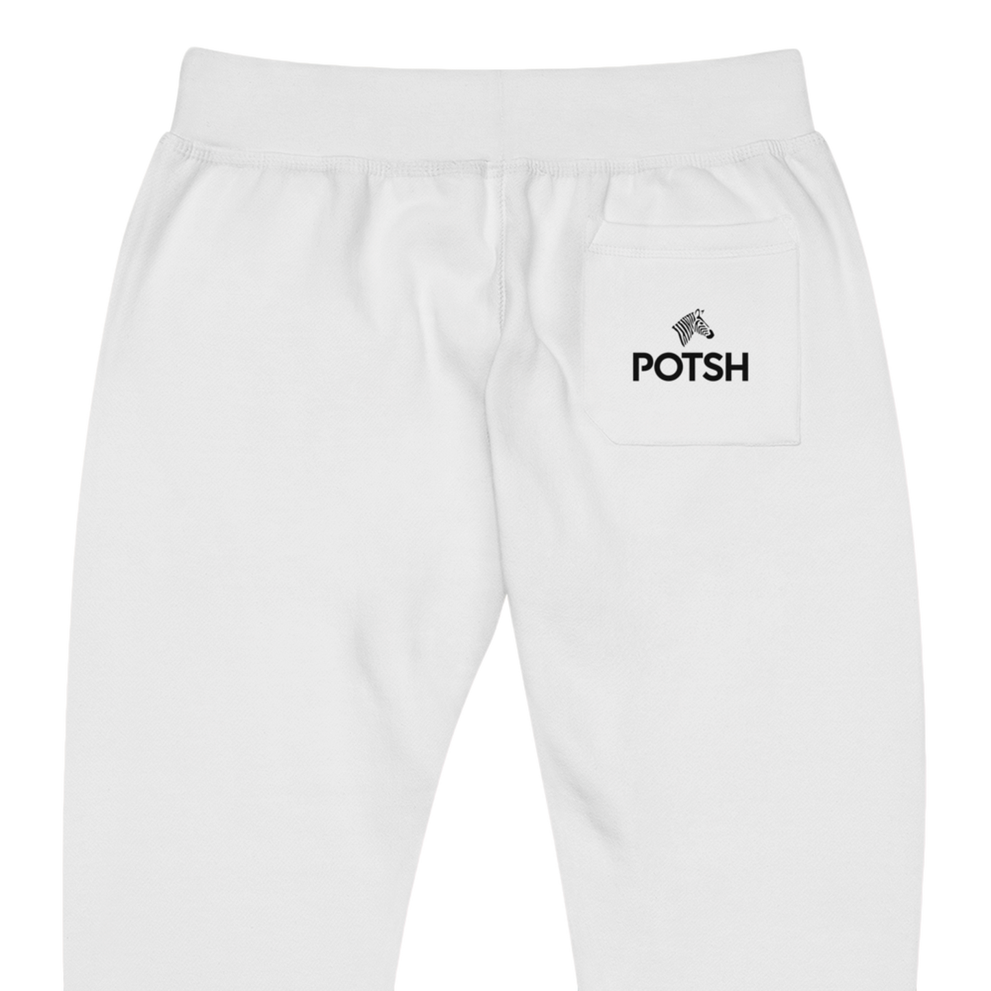 Men's POTSH Logo White Lux Fleece Tracksuit - Crewneck
