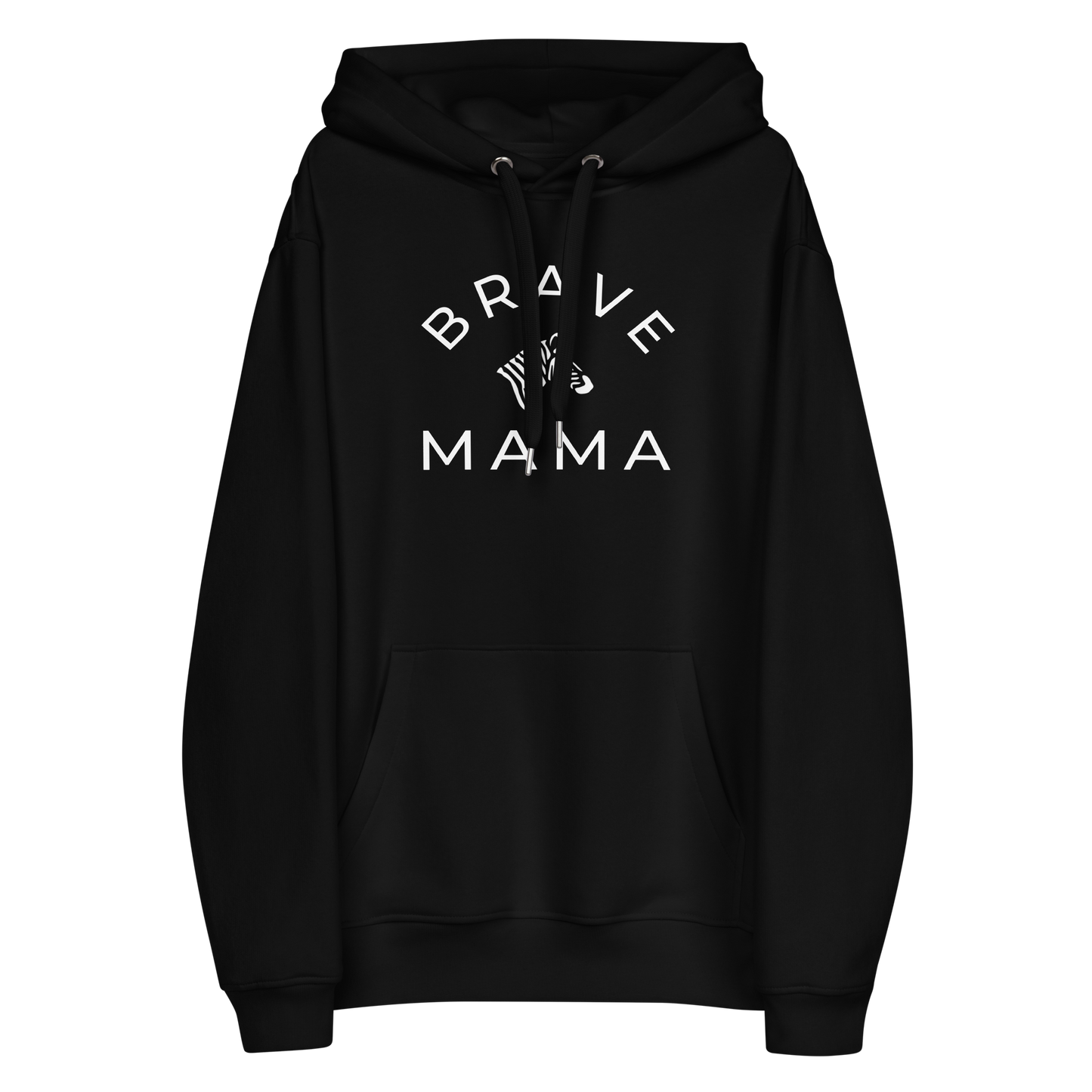 Organic "Brave Mama" Premium Black Hoodie