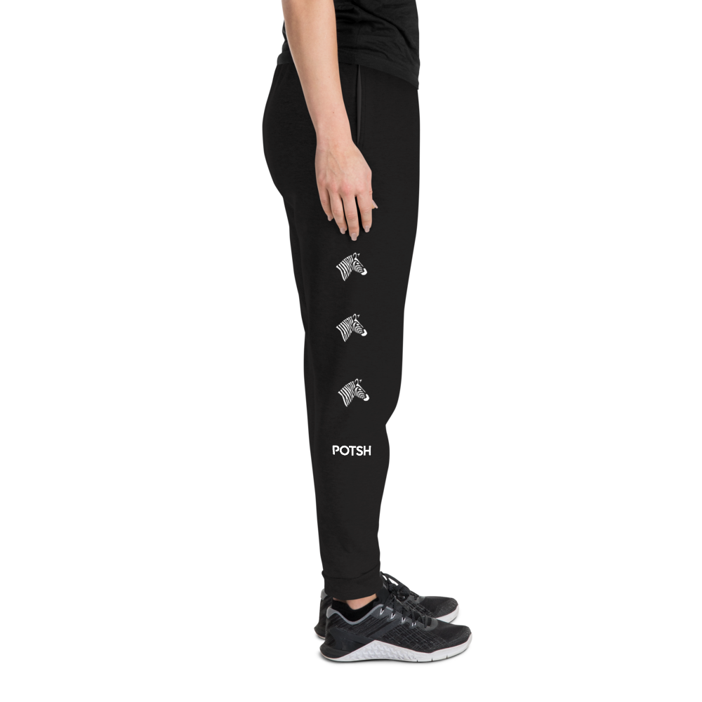 Women's Black Zebra Joggers